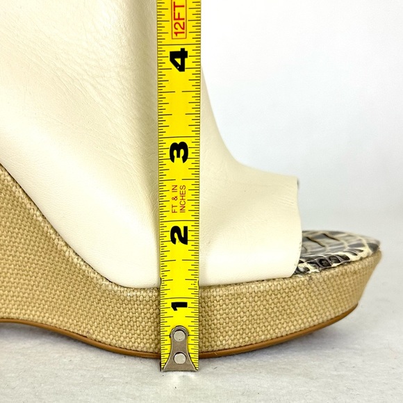 SAM EDELMAN Kylie Cream Leather Platform Espadrille style wedge heels, Size 7 - Picture 15 of 16